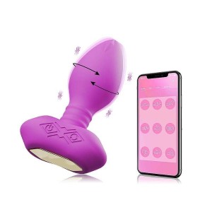 Plug Anal com Vibro e Rotação - À Longa distância - APP