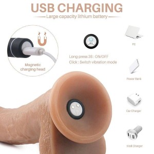 Pênis Realistico com Bullet Recarregável