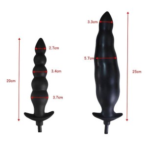 Plug Anal Escalonado Silicone Inflável 20X3.7 cm