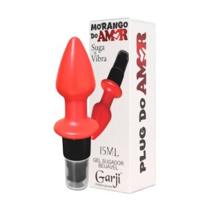 Morango do Amor e Gel Sugador Beijável que Vibra e Plug 15ml Garji