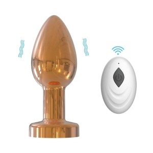 Plug Anal Cromado com 10 Modos de Vibração e Controle Remoto 