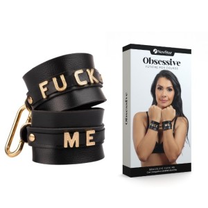 BRACELETE FUCK ME GOLD COM MOSQUETE  NEW STAR