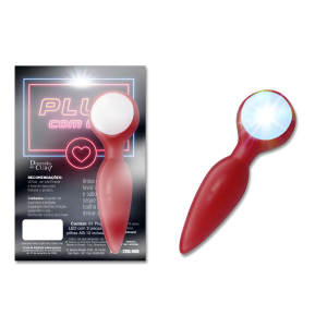 PLUG ANAL COM LUZ DE LED DIVERSÃO AO CUBO