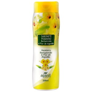 SABONETE ÍNTIMO FEMININO BARBATIMÃO E FLOR DE ALGODÃO 210ml APINIL