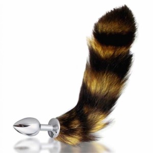 PLUG ANAL EM METAL 7 CM COM CAUDA RAPOSA - PEQUENO GUANG