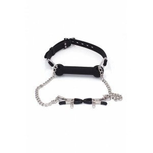 MORDAÇA SILICONE C/ GRAMPOS DE MAMILO DAN